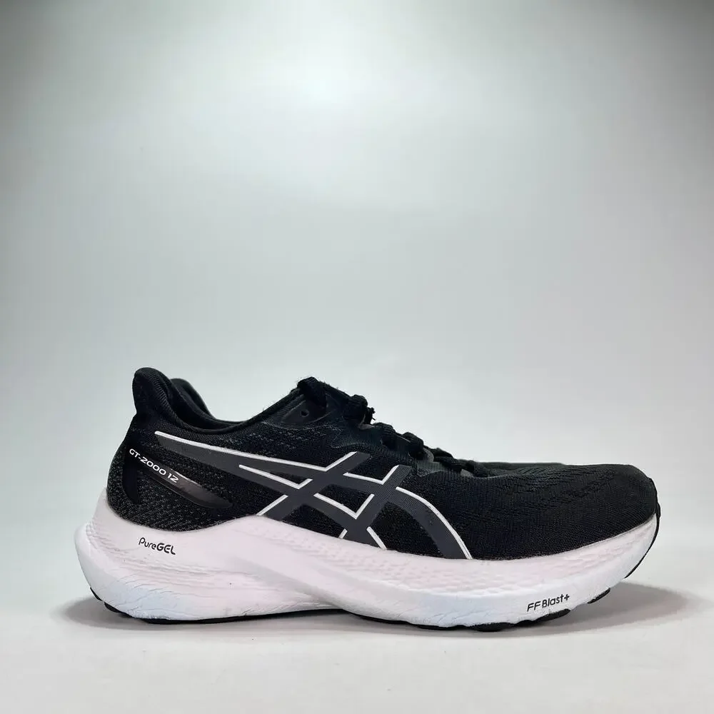 ASICS GT-2000 12 Black White Running Shoes Athletic Sneakers Women's Size 7.5